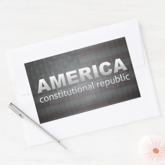 Constitutionele Republiek Rechthoekige Sticker (Envelop)