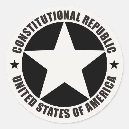 Constitutionele Republiek Ronde Sticker (Voorkant)