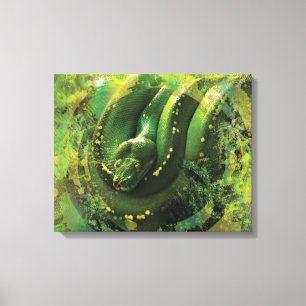 Constrictor Green Python Boa Canvas Afdruk