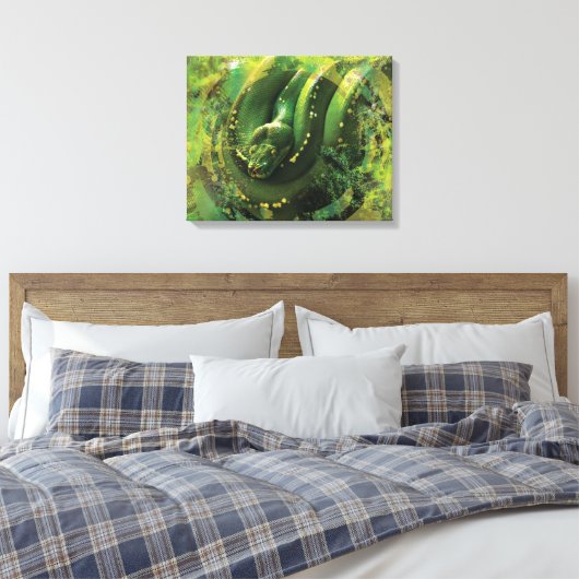 Constrictor Green Python Boa Canvas Afdruk (Insitu (Slaapkamer))