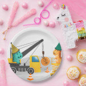 Constructie 2e verjaardagsfeestje, dinosaurus them papieren bordje (Feest)