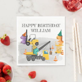 Constructie 2e verjaardagsfeestje, dinosaurus them servet