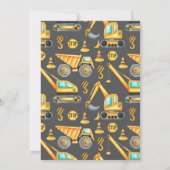 Constructie 3e Verjaardagspartij Dump Truck Digger Kaart (Achterkant)