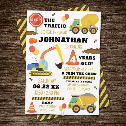 Constructie 4e verjaardag kaart