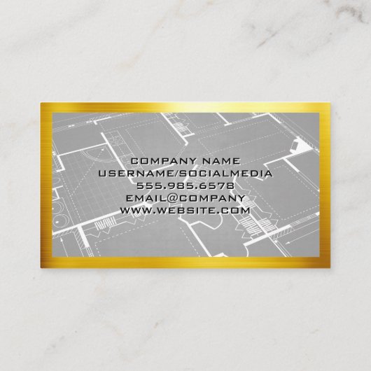 Constructie Aardverzetter Logo | Blauwdruk  Visitekaartje (Achterkant)