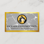 Constructie Aardverzetter Logo | Blauwdruk  Visitekaartje (Voorkant)