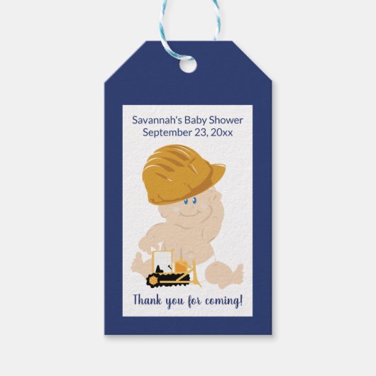 Constructie Baby shower Cadeaus Label Cadeaulabel (Voorkant)