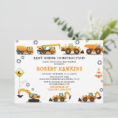 Constructie Baby Shower Uitnodiging (Staand voorkant)