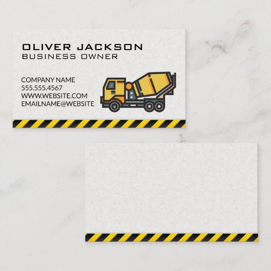 Constructie | Betonmixer Visitekaartje (Voorkant / Achterkant)