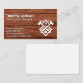 Constructie Bouw Hamers Logo | Houten Achtergrond Visitekaartje (Voorkant / Achterkant)