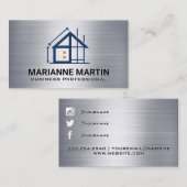Constructie Bouw Logo | Metaal | Aannemer  Visitekaartje (Voorkant / Achterkant)