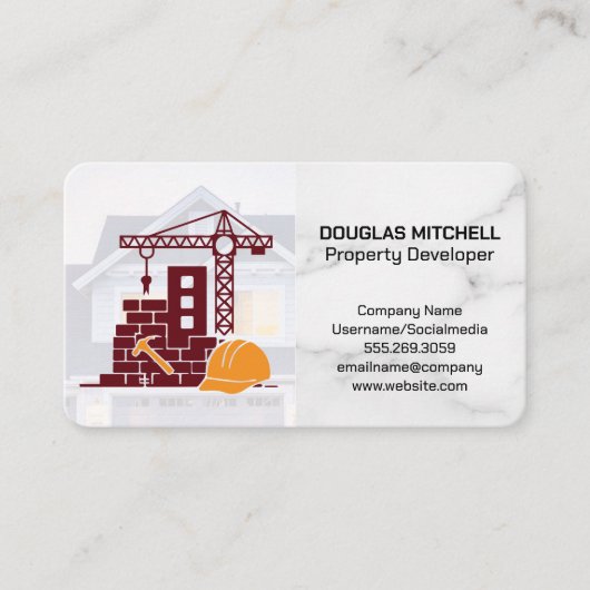Constructie Bouw Logo | Woning Visitekaartje (Voorkant)