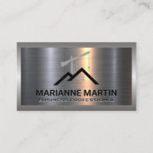 Constructie Bouw | Metaal Geborsteld Visitekaartje (Voorkant)