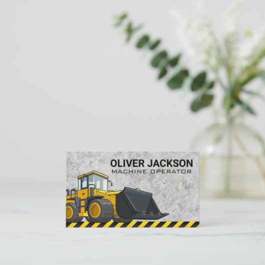 Constructie | Bull Dozer | Zware Machine Visitekaartje (Staand voorkant)