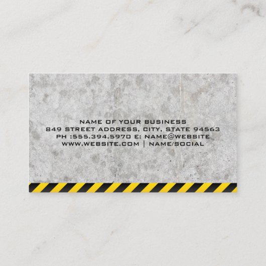 Constructie | Bull Dozer | Zware Machine Visitekaartje (Achterkant)