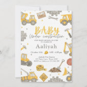 constructie bulldozer feest baby jongen shower kaart (Voorkant)