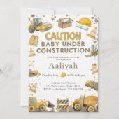 constructie bulldozer viering baby jongen shower kaart (Voorkant)