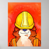 Constructie Corgi Waterverf Poster (Voorkant)