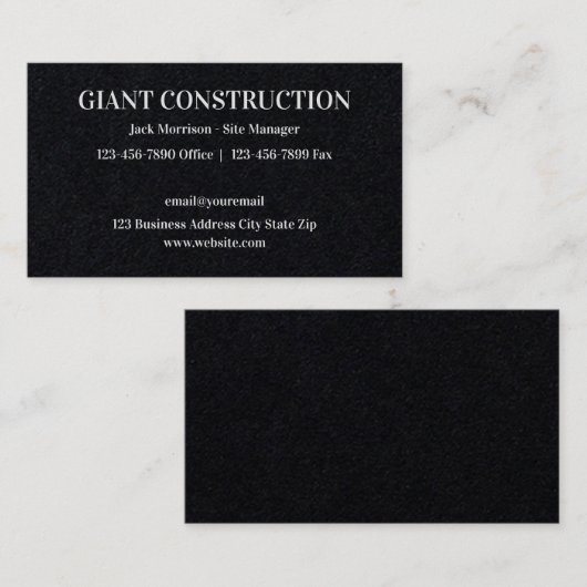 Constructie Dikke Visitekaartjes Design Sjabloon (Voorkant / Achterkant)