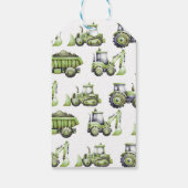 Constructie dumptruck graafmachine 1e verjaardag cadeaulabel (Achterkant)