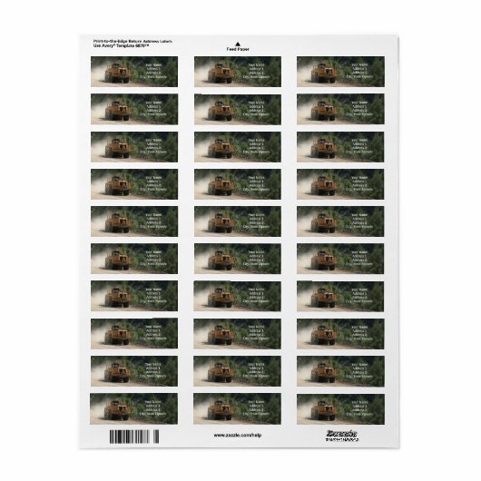 Constructie Earthmover retour adreslabel Etiket (Full Sheet)