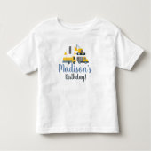 Constructie Eerste Verjaardag Voertuig Feest Naam Kinder Shirts (Voorkant)
