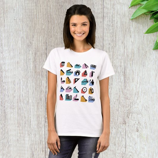 Constructie- en doe-het-zelf-icoontjes voor thuisv t-shirt
