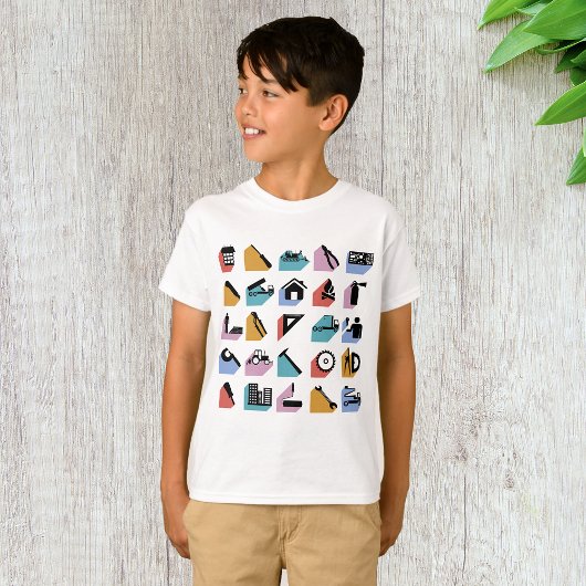 Constructie- en doe-het-zelf-icoontjes voor thuisv t-shirt