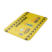 Constructie-excavator Aangepast Kinder geel Badmat (Gekanteld)