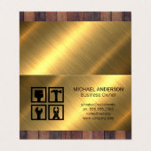 Constructie Gereedschap Iconen | Houten Metaal Ach Visitekaartje (Buitenkant ongevouwen)