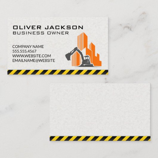 Constructie | Graafmachine | Bouwplaats Visitekaartje (Voorkant / Achterkant)