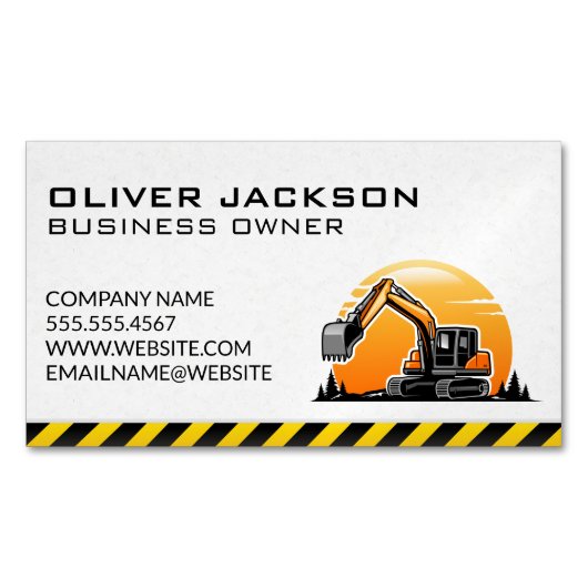 Constructie | Graafmachine Voertuig Magnetisch Visitekaartje (Voorkant)