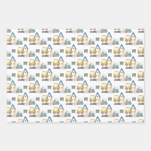 Constructie Gravers Patroon Inpakpapier Vel (Voorkant)