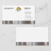 Constructie Hardhat Metallic Gear Logo Visitekaartje (Voorkant / Achterkant)