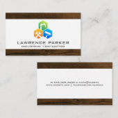 Constructie Herstel Icons | Houten Afwerking Visitekaartje (Voorkant / Achterkant)