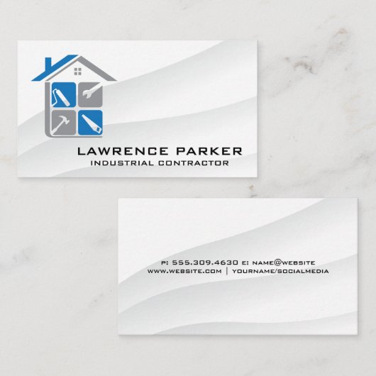 Constructie Huispictogrammen | Aannemer Visitekaartje (Voorkant / Achterkant)