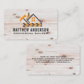 Constructie Huisreparatie Logo | Hout Visitekaartje (Voorkant / Achterkant)