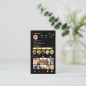 Constructie Instagram Geel | QR-code Visitekaartje (Staand voorkant)