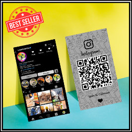 Constructie Instagram Grijs QR code Visitekaartje