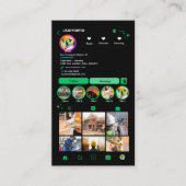 Constructie Instagram groen | QR-code Visitekaartje (Voorkant)
