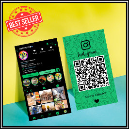 Constructie Instagram groen | QR-code Visitekaartje