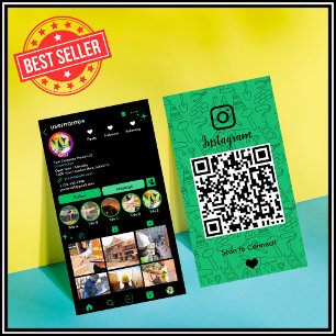 Constructie Instagram Groen QR Code Visitekaartje