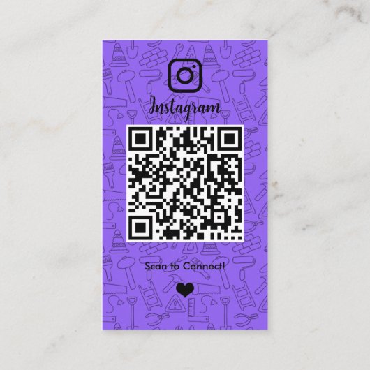 Constructie Instagram Paarse | QR-code Visitekaartje (Achterkant)