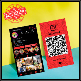 Constructie Instagram Rood | QR-code Visitekaartje