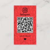 Constructie Instagram Rood | QR-code Visitekaartje (Achterkant)