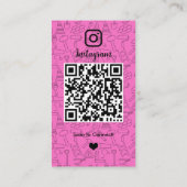 Constructie Instagram Roze QR-code Visitekaartje (Achterkant)