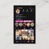 Constructie Instagram Roze QR-code Visitekaartje (Voorkant)
