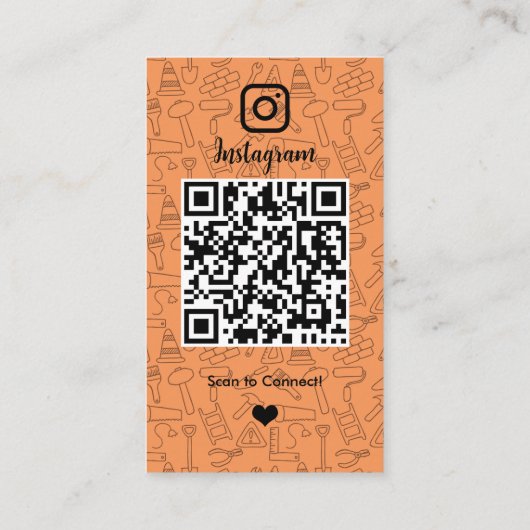 Constructie Instagram Sinaasappel | QR-code Visitekaartje (Achterkant)
