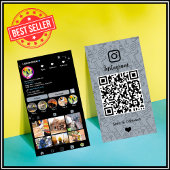 Constructie Instagram Stofblauw QR Code Visitekaartje