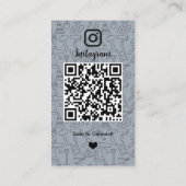 Constructie Instagram Stofblauw QR Code Visitekaartje (Achterkant)